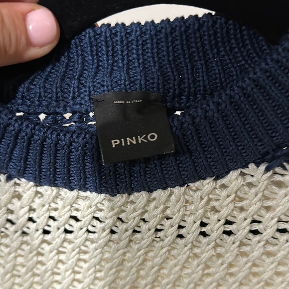 Pinko Graciosa Italian Navy and Cream Striped Sweater new without tags - Picture 4 of 6